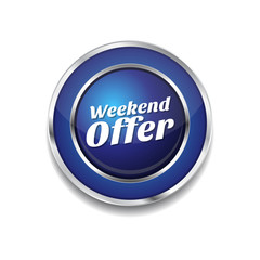 Weekend Offer Blue Vector Icon Button