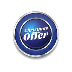 Christmas Offer Blue Vector Icon Button