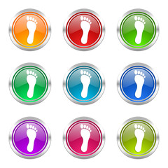 foot colorful web icons vector set