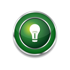 Bulb Green Vector Icon Button