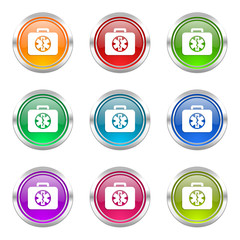 first aid colorful web icons vector set