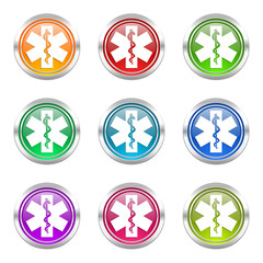 hospital colorful web icons vector set