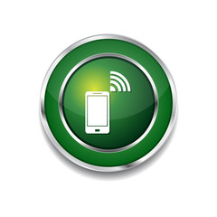 Smart Phone Green Vector Icon Button
