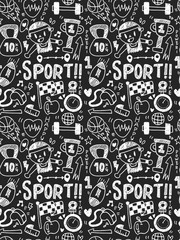 Sport elements doodles hand drawn line icon,eps10