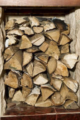Firewood stored indoors