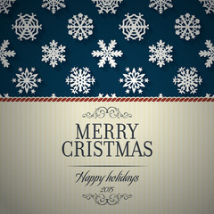 Merry Christmas card and snowflake decoration background