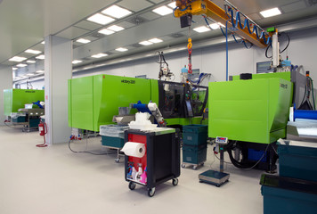 Injection molding of biomedical products in clean room