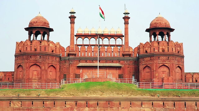 Majestic facade of Red Fort