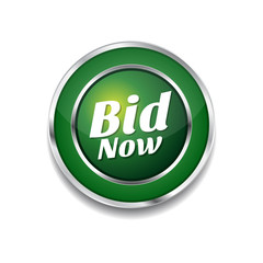 Bid Now Green Vector Icon Button