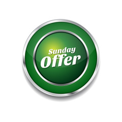 Sunday Offer Green Vector Icon Button