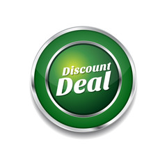 Discount Deal Green Vector Icon Button