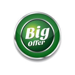 Big Offer Green Vector Icon Button