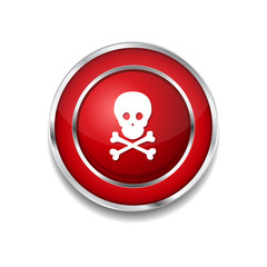 Danger Sign Red Vector Icon Button