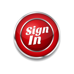 Sign In Red Vector Icon Button