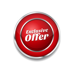 Exclusive Offer Red Vector Icon Button