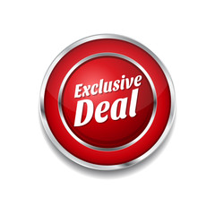 Exclusive Deal Red Vector Icon Button
