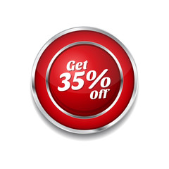 Get 35 percent Red Vector Icon Button