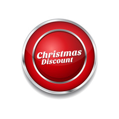 Christmas Discount Red Vector Icon Button