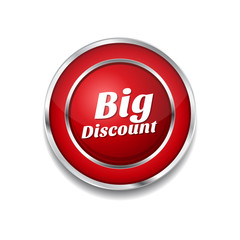 Big Discount Red Vector Icon Button