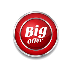 Big Offer Red Vector Icon Button