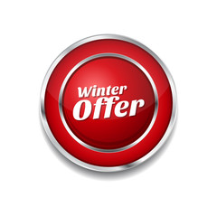 Winter Offer Red Vector Icon Button
