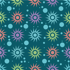 Seamless abstract pattern with stars. Colorful background