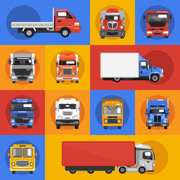 Truck Icons Flat