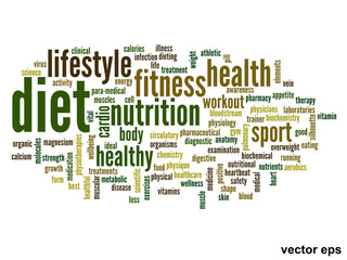 Vector conceptual health word cloud