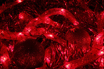 Glowing cord and tinsel