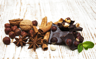 Dark  chocolate with nuts