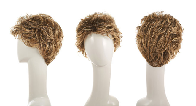Hair wig over the mannequin head