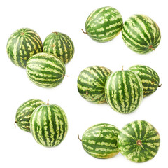 Green watermelon fruit composition isolated