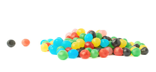 Pile of candy ball sweets isolated