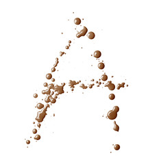 Letter made with the paint drops