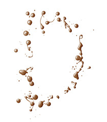 Letter made with the paint drops