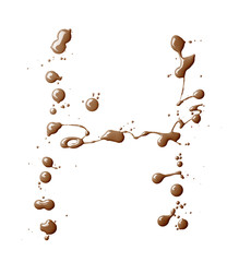 Letter made with the paint drops