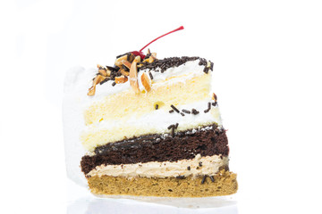Chocolate cake isolated