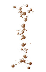 Letter made with the paint drops