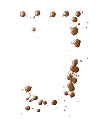 Letter made with the paint drops