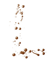 Letter made with the paint drops