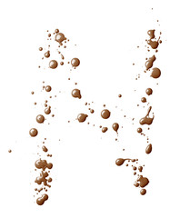 Letter made with the paint drops