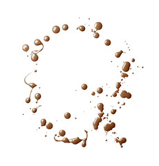 Letter made with the paint drops