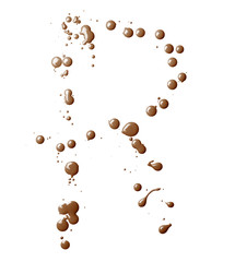 Letter made with the paint drops