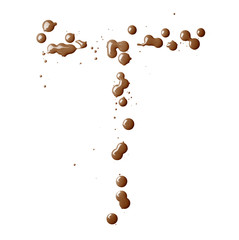 Letter made with the paint drops