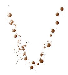 Letter made with the paint drops