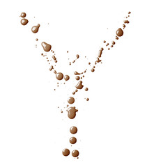 Letter made with the paint drops