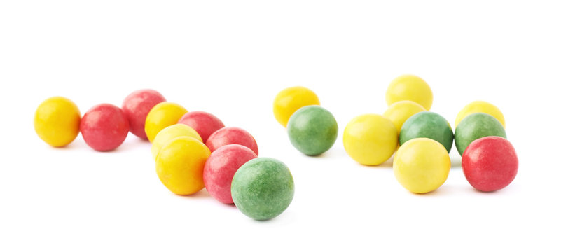 Multiple Chewing Gum Balls Isolated