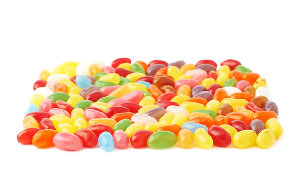 Some jelly bean sweets forming a square shape