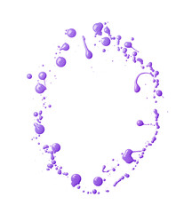 Letter made with the paint drops