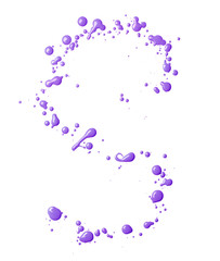 Letter made with the paint drops